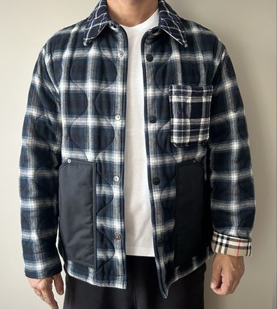 BURBERRY Steppjacke blau kariert Größe M