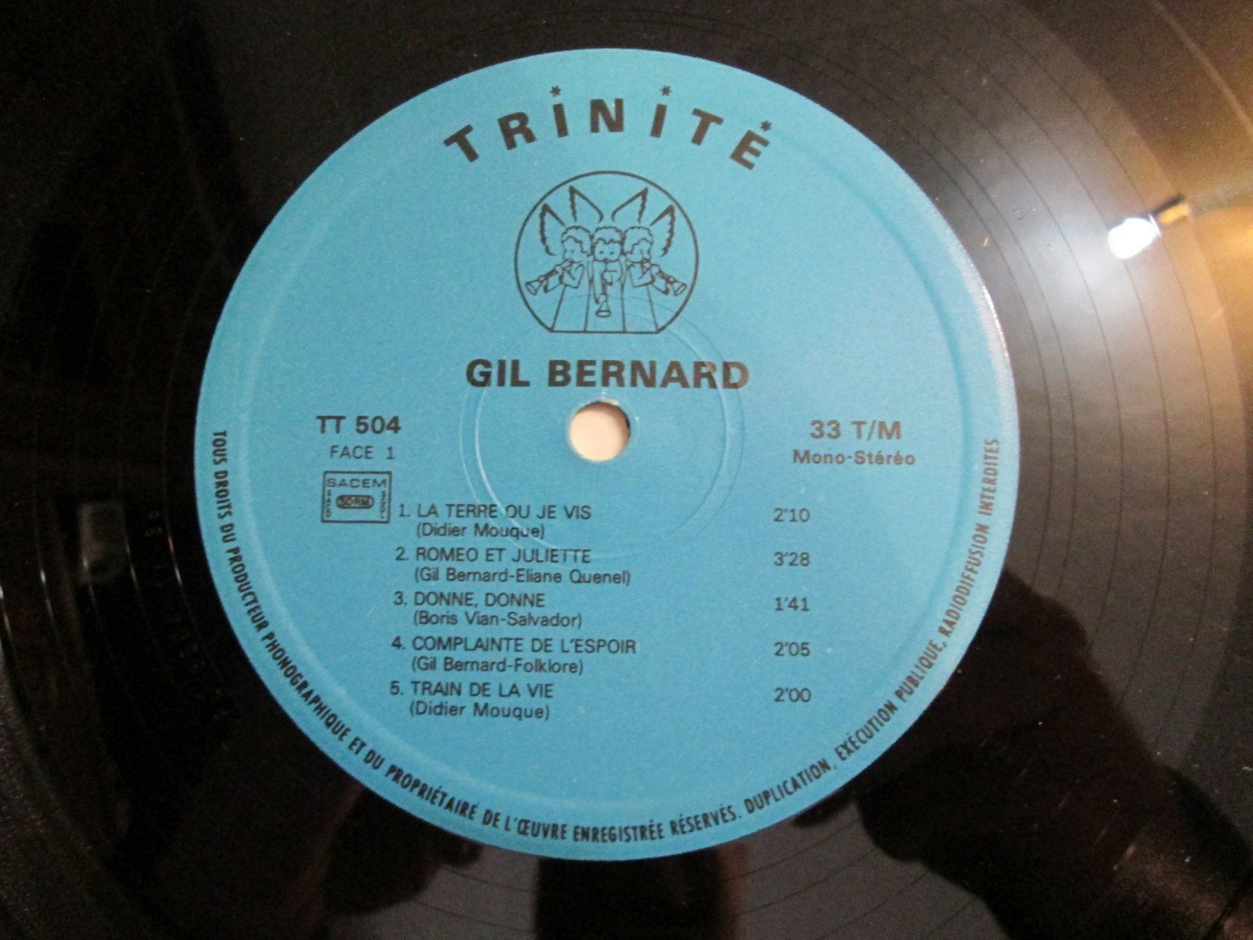 Dischi in vinile: Vinyle 33T Gil Bernard - Trinité TT 504 – Usato da la Chaux-de-Fonds venduto da Lampe 2