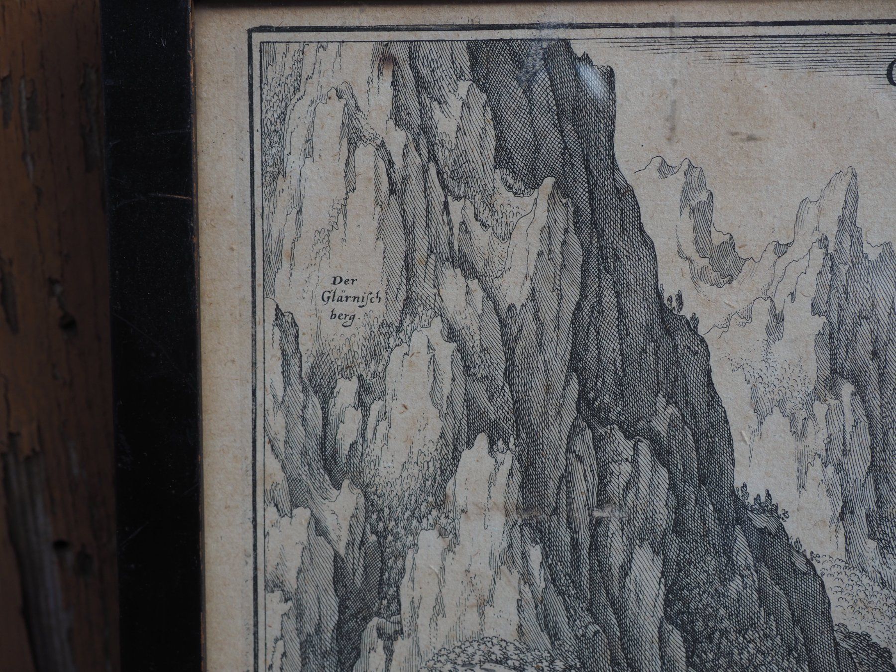 Stiche: Bild von Glarus, wahrscheinlich Matthäus Merian, ca 1650 – Gebraucht aus Schänis von Lobelie1 1