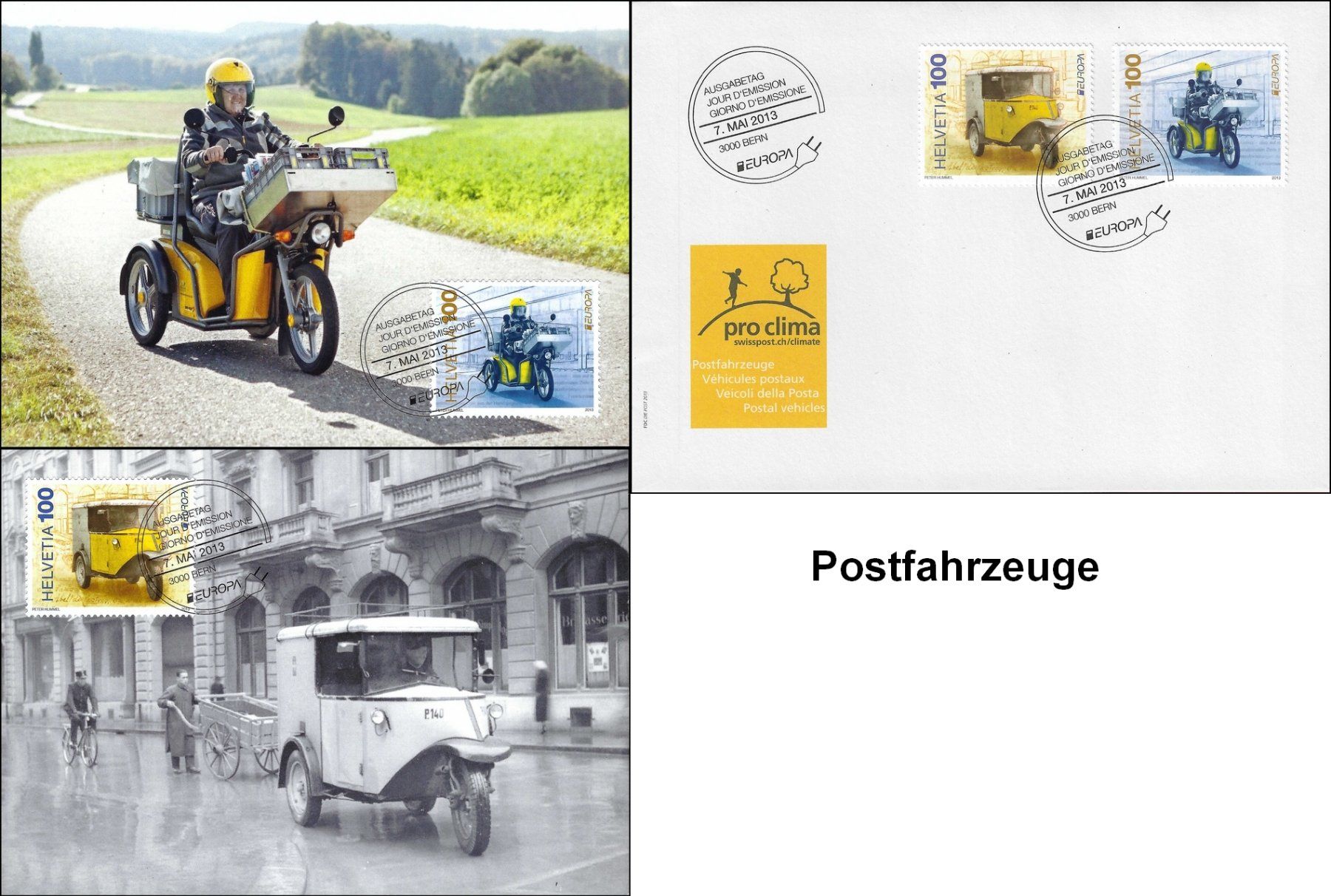 Tutti i francobolli: FDC Postfahrzeuge 2013 + 2 Maximumkarten idem – Usato da CLARENS venduto da jicebe