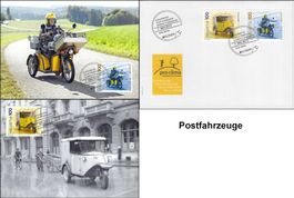 FDC Postfahrzeuge 2013 + 2 Maximumkarten idem