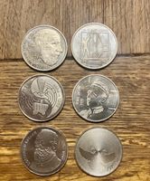 6 pièces de 5 francs Suisses