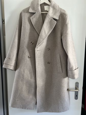 H&M Wool Blend Coat, Size S, Beige, Great for Autumn!