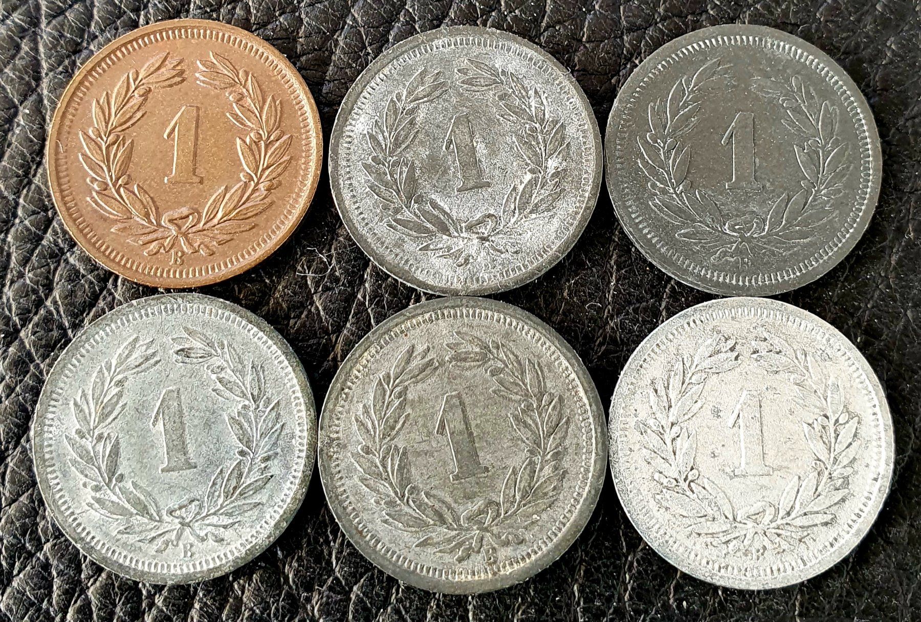 Tutti le monete: 1 Rappen 1941 - 46 – Usato da Egerkingen venduto da Acc1 1
