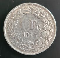 1 Franken 1914 B Silbermünze Schweiz Helvetica silver Coin