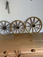3 alte Holzräder, restauriert, Deko, Vintage, Top!