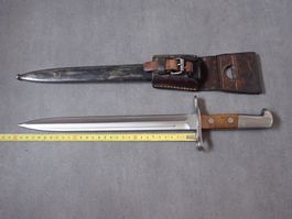 Baïonnette suisse modèle 1918 Schmidt-Rubin avec PF en cuir