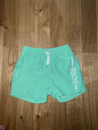 Boys green BOSS swim shorts 9M