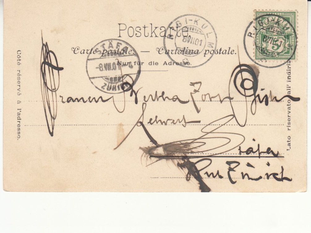 Cartoline postali: Rigi Kulm 1901 – Usato da Bürglen TG venduto da StampGraf 1