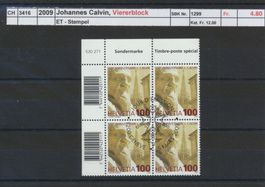 2009 "Johannes Calvin", Viererblock, ET - Stempel