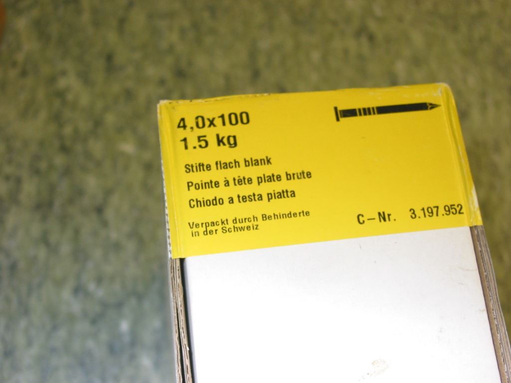 Eisenwaren: 1 Pack Nägel 100mm lang   4mm dick 4x100 – Neu und originalverpackt aus Rickenbach SZ von Frickler 1