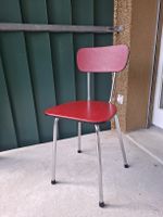 Vintage chair red + tabouret 