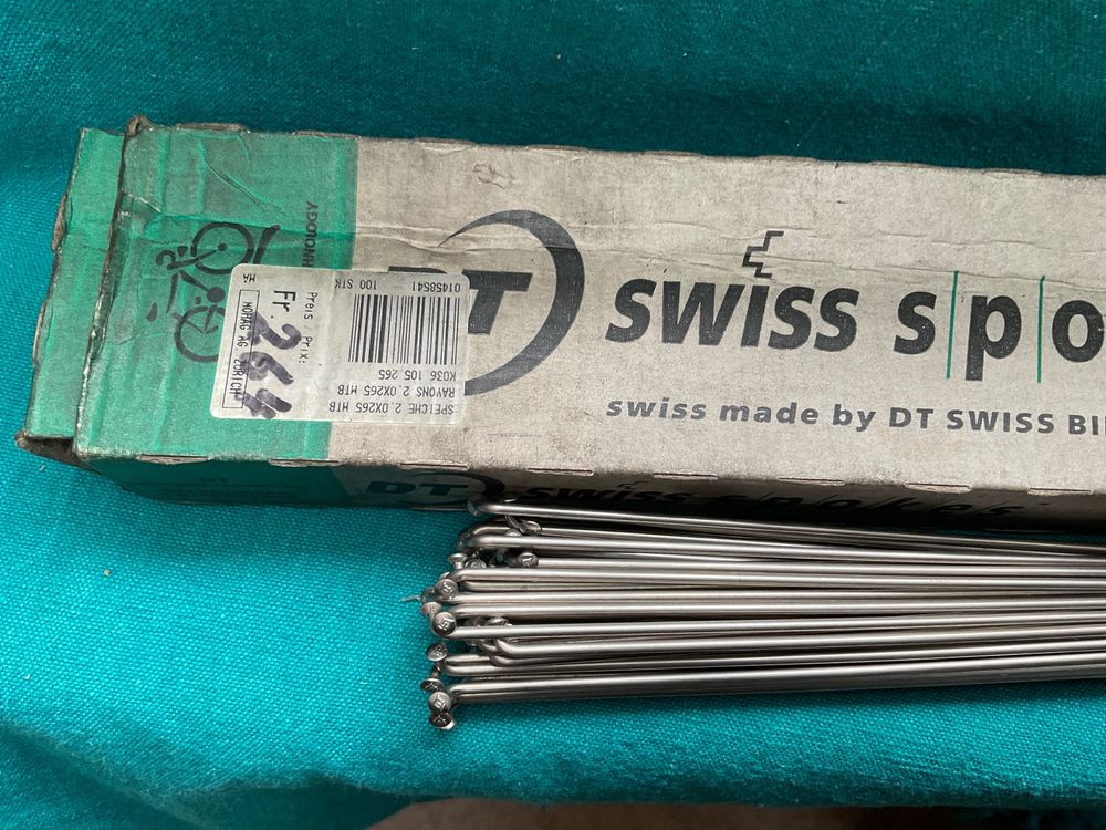 Lot De 20 Rayons DT Swiss Compétition - Argent 2.0x1.8mm - 298mm - Neuf
