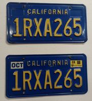 US Nummernschilder California 1RXA265