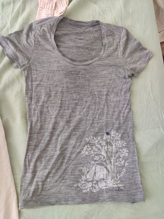 Grey icebreaker Merino wool tee shirt size XS S 