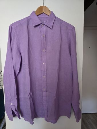 Massimo Dutti Leinenhemd Flieder 100% Linen Gr. M