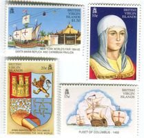 Briefmarken "Schiffe. Kolumbus". Britische Jungferninseln