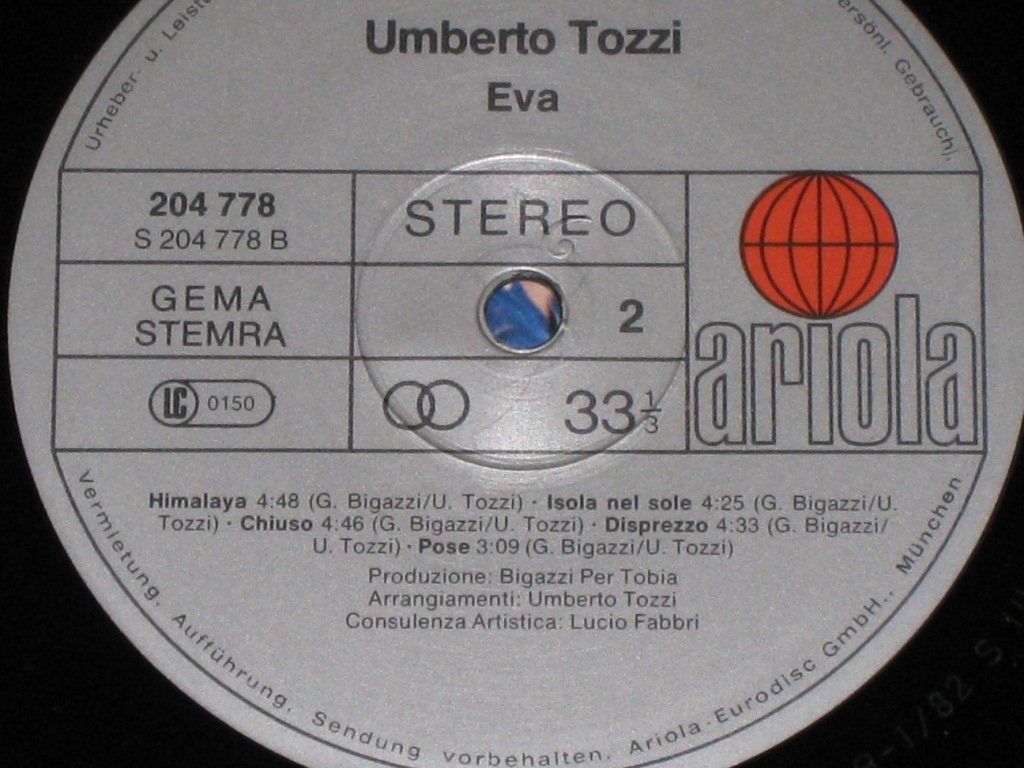 Schallplatten: LP - UMBERTO TOZZI - EVA – Gebraucht aus Steckborn von Quo7 2