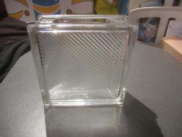 Vasi & Recipienti: Vase Glas Quadrat mit Streifenmuster – Usato da Zürich venduto da abraxas1291