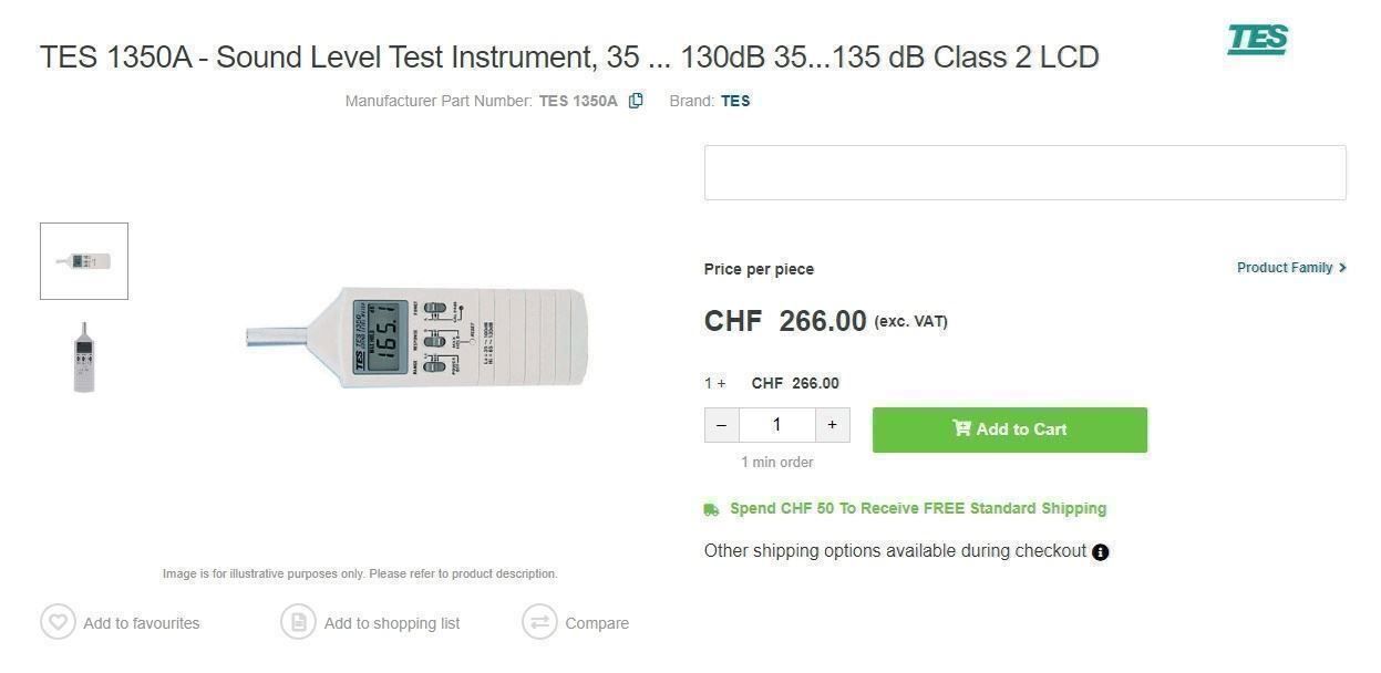 Misurare: TES-1350A Sonomètre, Bruit Testeur BOX – Nuovo (secondo la descrizione) da Lausanne venduto da asdyx 2
