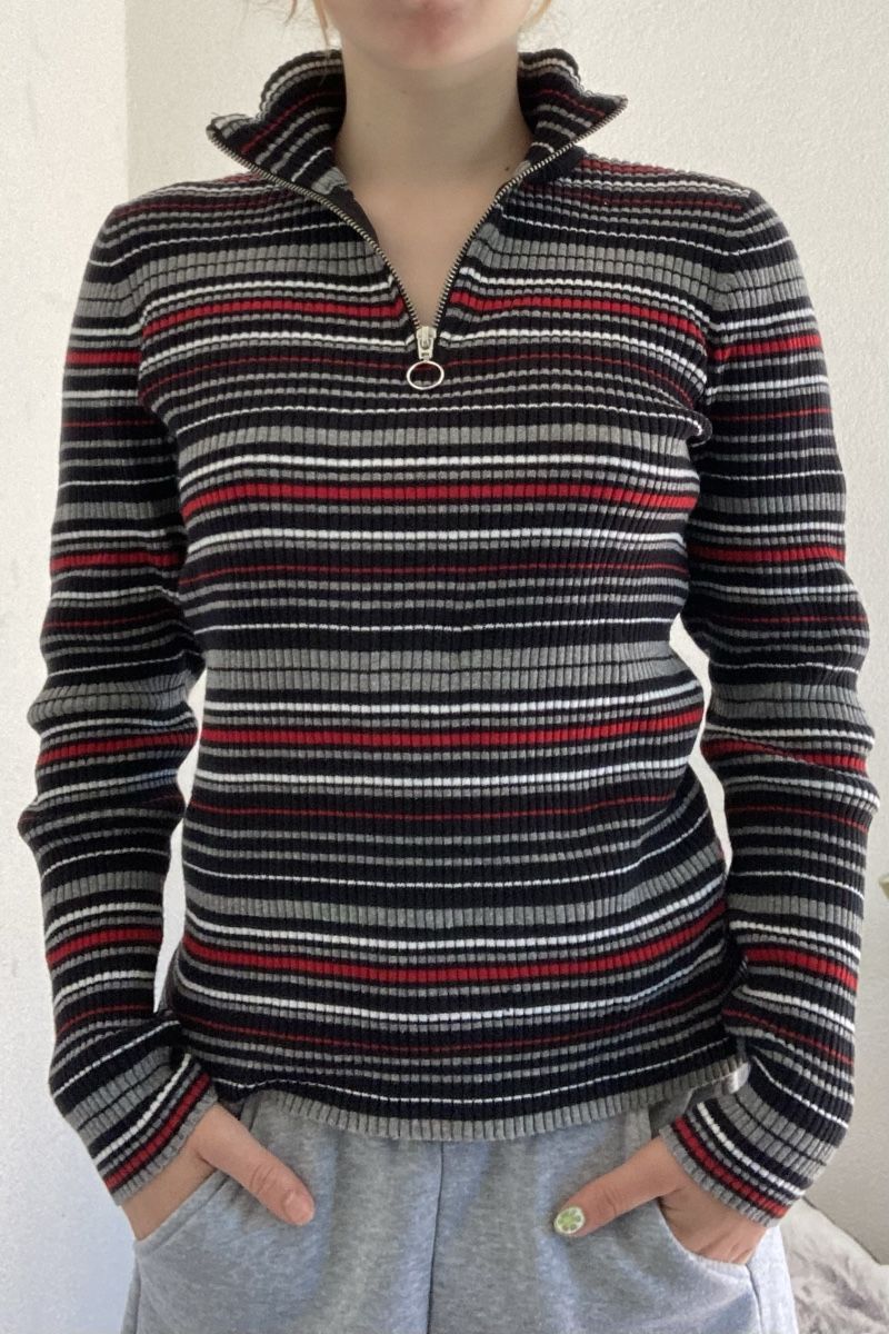 Pullover & Sweatshirts: Schöner gestreifter Rework Pullover mit Reissverschluss – Gebraucht aus Muri b. Bern von ala_mq5t 3
