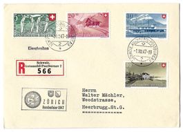 Pro Patria Satzbrief mit Sonderstempel Bundesfeier 1947
