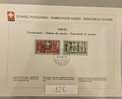 Briefmarken Schweiz PTT Sammelblatt 1956 Dienstmarken..