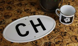 Blechschild CH, CH-Schild, Nationalitätsschild, Länderschild