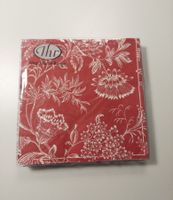 Neu! Serviette 20Stück, orig.VP, Blumenmuster rot/w, TwintJa