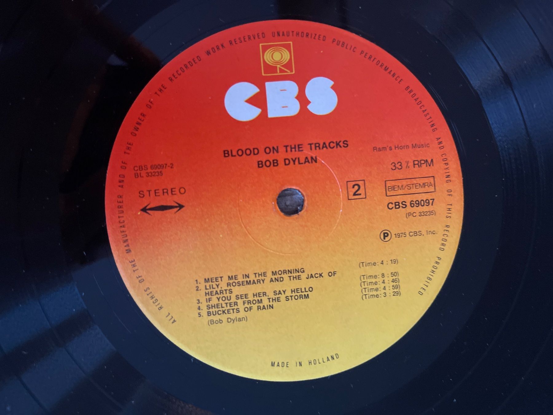 Dischi in vinile: A427/Bob Dylan - Blood On The Tracks – Usato da Frutigen venduto da Philippe_jsp 2
