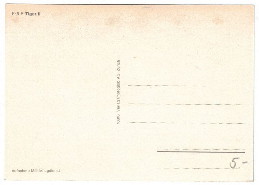 Cartoline postali: Tiger II F-5 E Militär – Usato da Frauenfeld venduto da POML 1