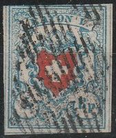 Schweiz Rayon I, Nr.17II, vollrandig echt nicht repariert