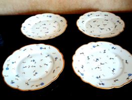 Porcelaine Vieux Nyon, 4 belles assiettes 