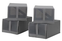 SKUBB Schuhbox, dunkelgrau, 4 Stück