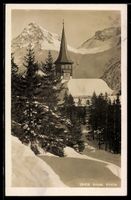 AK Arosa, Blick auf die Kirche im Winter