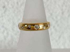 18 Karat Gold Diamond Ring (gestempelt, nicht vergoldet)