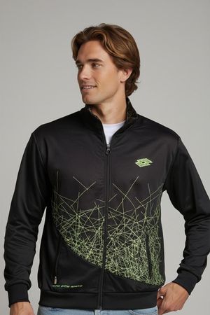 Lotto schwarze Windjacke mit grünem Grafikdesign - Größe M