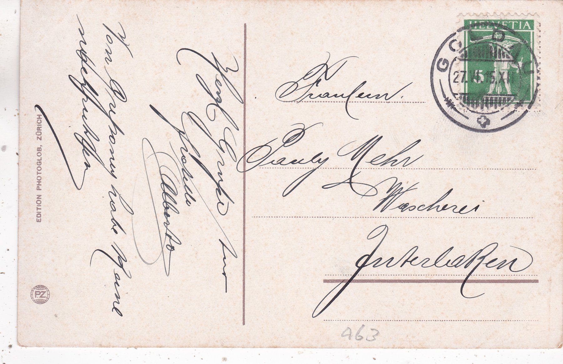 Cartoline postali: Goldau 1915 – Usato da Herisau venduto da Lisegrat2008 1