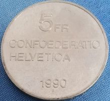 5 Franken Gedenkmünze 1990 Gottfried Keller 1819-1890 ab 3.-
