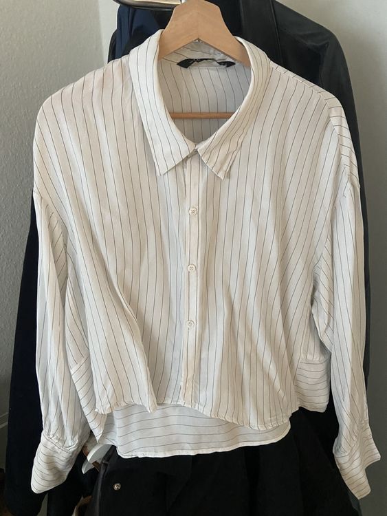 Enmain Bluse Damen Langarm Gestreift - Baumwolle Leinen Hemd Business Casual