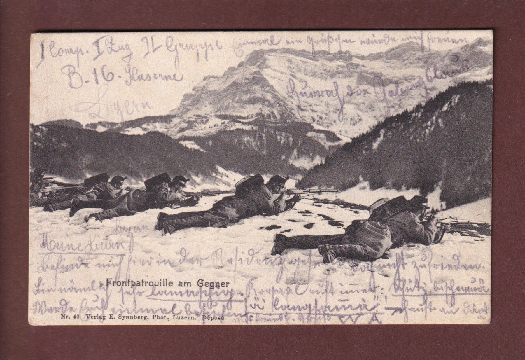 Ansichtskarten: MILITAIRE - Frontpatrouille am Gegner - 1904 – Gebraucht aus Pully von nicecards
