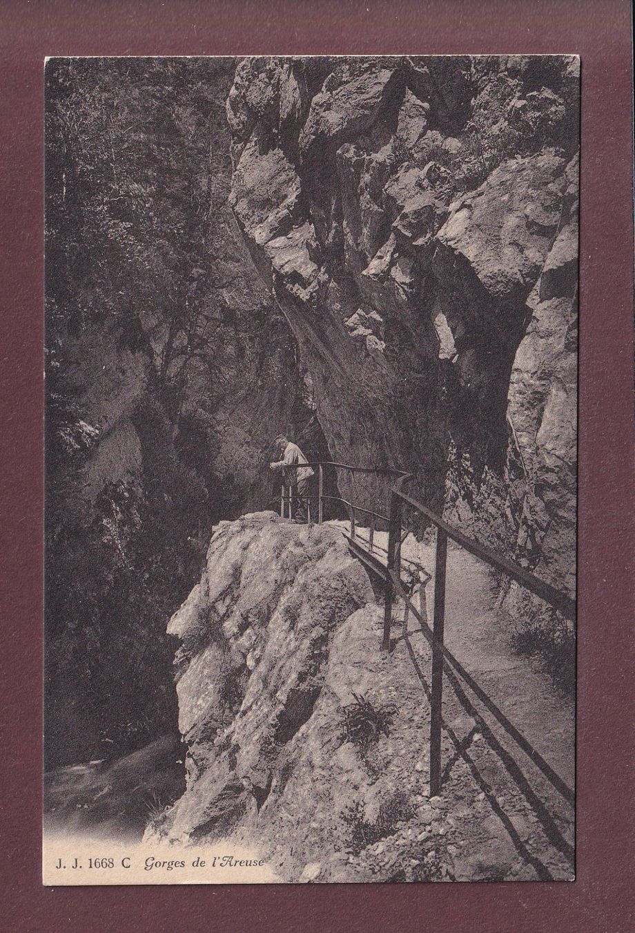 Cartoline postali: GORGES DE L'AREUSE – Usato da Pully venduto da nicecards