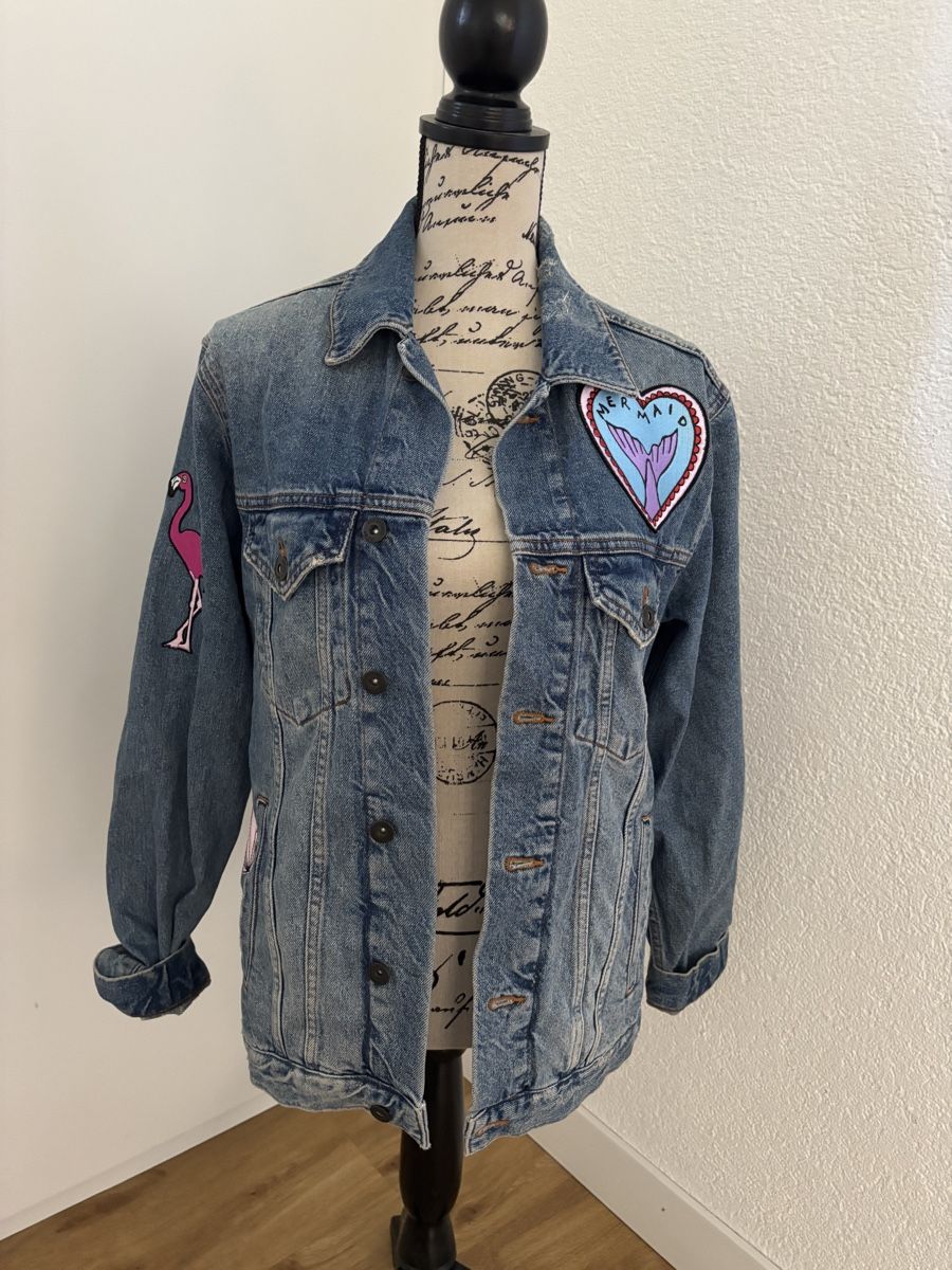 Topshop Giacche: Jeansjacke mit Dekopatches - Mermaid – Usato da Schönenbuch venduto da san_b2tj 3