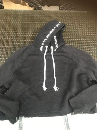 Mädchen Hoodie kurz schwarz M / 158/164
