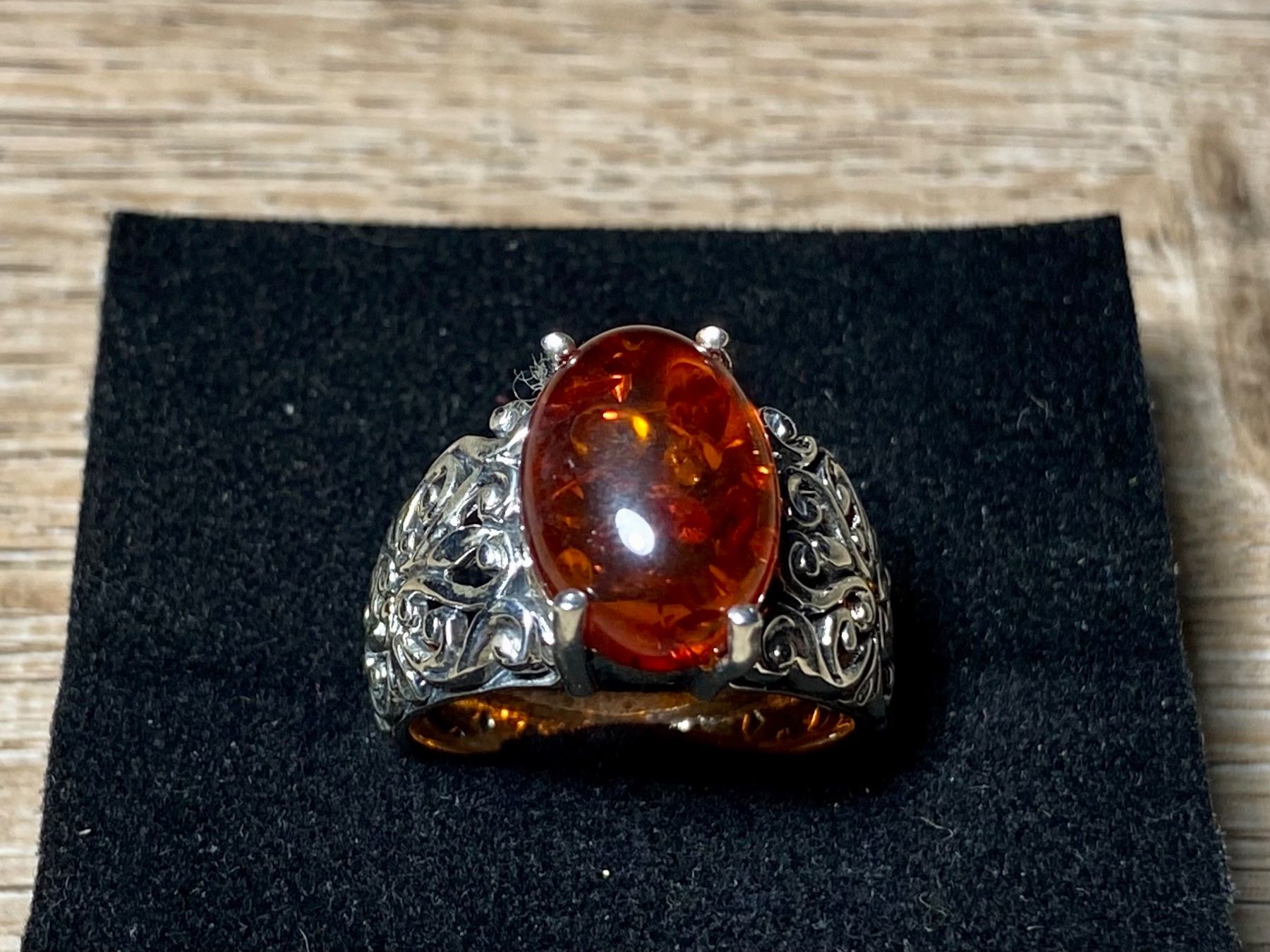 Ringe: Orientalischer Silber 925 Ring mit Cognac Bernstein – Neu und originalverpackt aus Laax von Kiki_Kingdom3 2