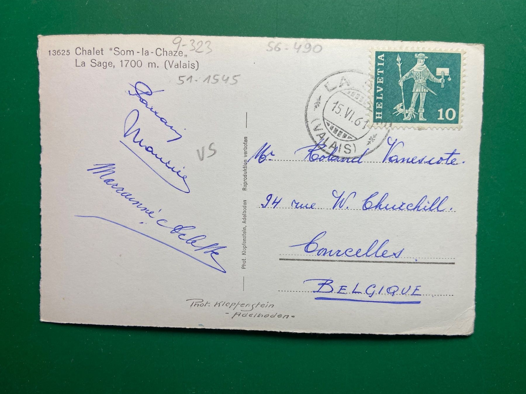 Ansichtskarten: Chalet "Som-la-Chaze" - La Sage – Gebraucht aus Steg VS von _vinci_ 1