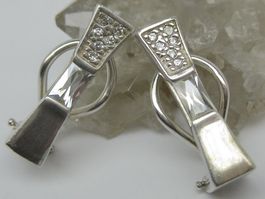 Ohrringe Ohrstecker Silber 925 + MP Zirkonia / 2 cm / 5.37 g