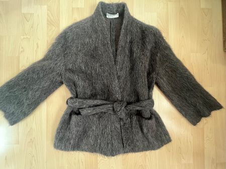 Pomandère: Übergangsjacke aus Mohair, grau-braun, 38 M