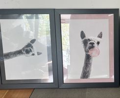 Bild 2er Set Alpaka pink und grau 40x30 cm 
