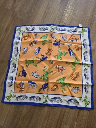 Seidentuch quadratisch Motiv Fische Frösche 
